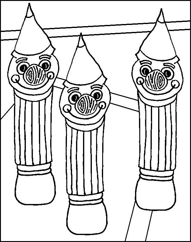Clown Pencils - Free Coloring Pages for Kids - Printable Colouring 