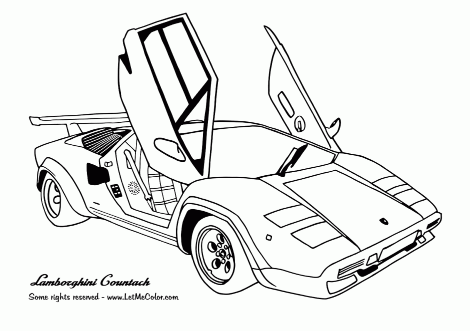 Cars Coloring Page The Great Lamborghini Countach Sports Car 