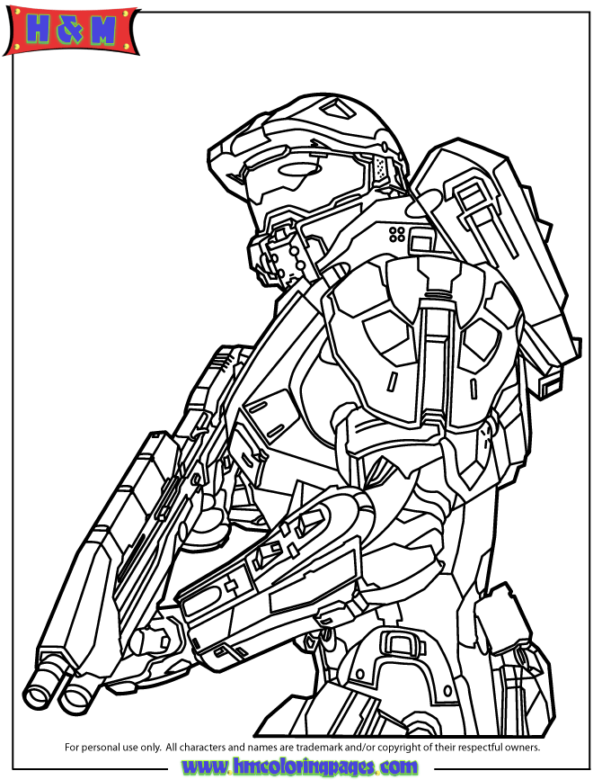 master chief from halo Colouring Pages