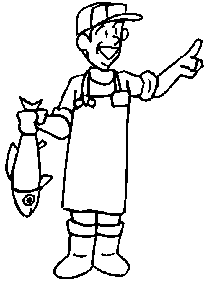 Printable Fisherman People Coloring Page | Coloring Pages 4 Free