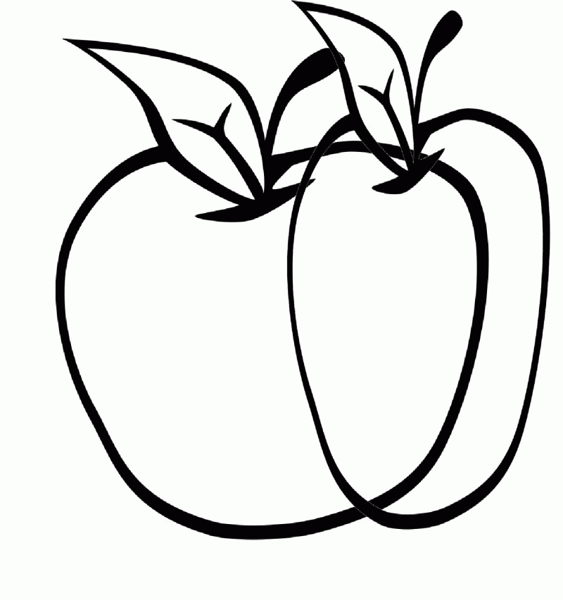 A Fresh Apples Coloring Page - Kids Colouring Pages