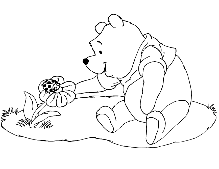Winnie The Pooh And Ladybug Coloring Page | Free Printable 