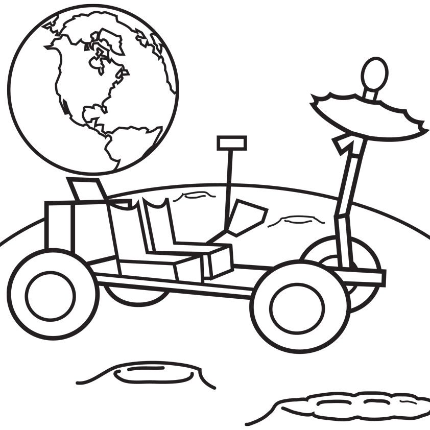 Coloring Book Illustrator - Hire an American Artist: Moon Rover 