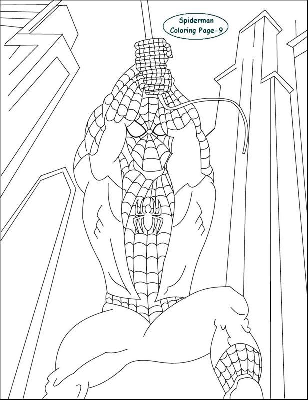 Spiderman coloring page for kids 9: Spiderman coloring page for kids 9