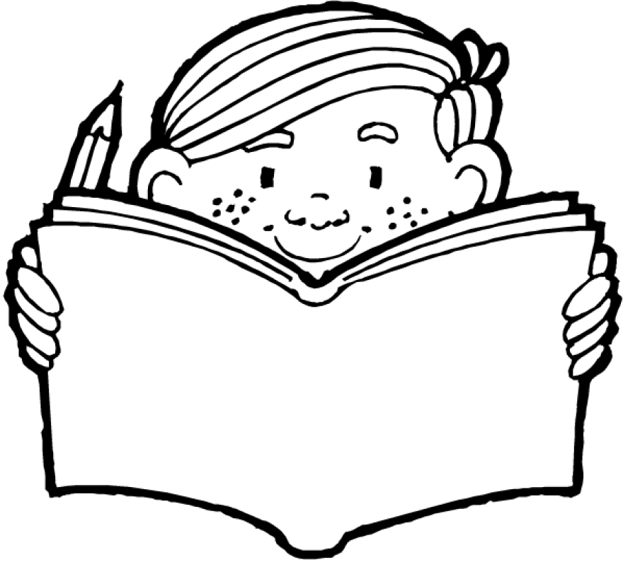 Read Some Book On The School Coloring Pages: Read Some Book On The 