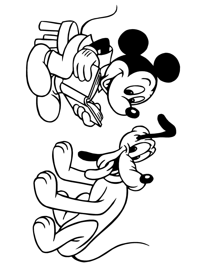 Pluto And Mickey Mouse Coloring Pages Coloring Home