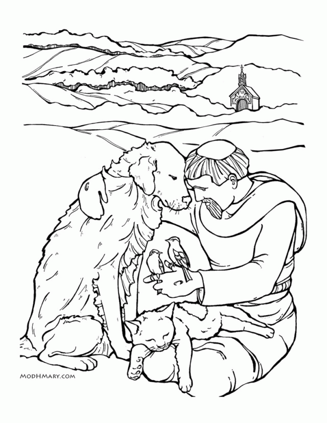 St Francis Of Assisi Colouring Pages Page 3 38669 Saint Francis Of 