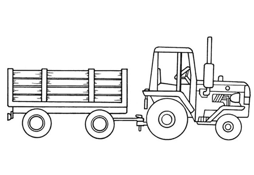 tractor with trailer coloring sheet