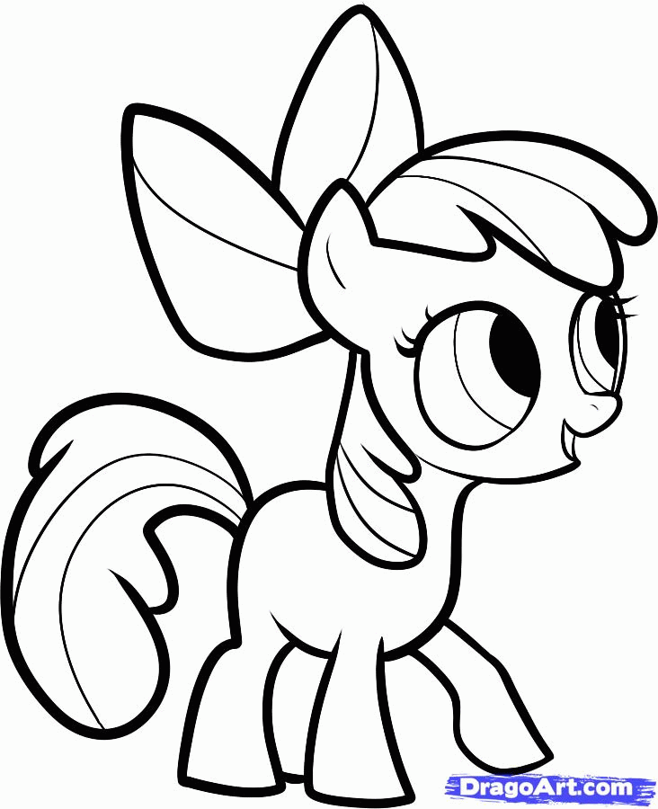 Draw Apple Bloom, Apple Bloom, My Little Pony, Step by Step 