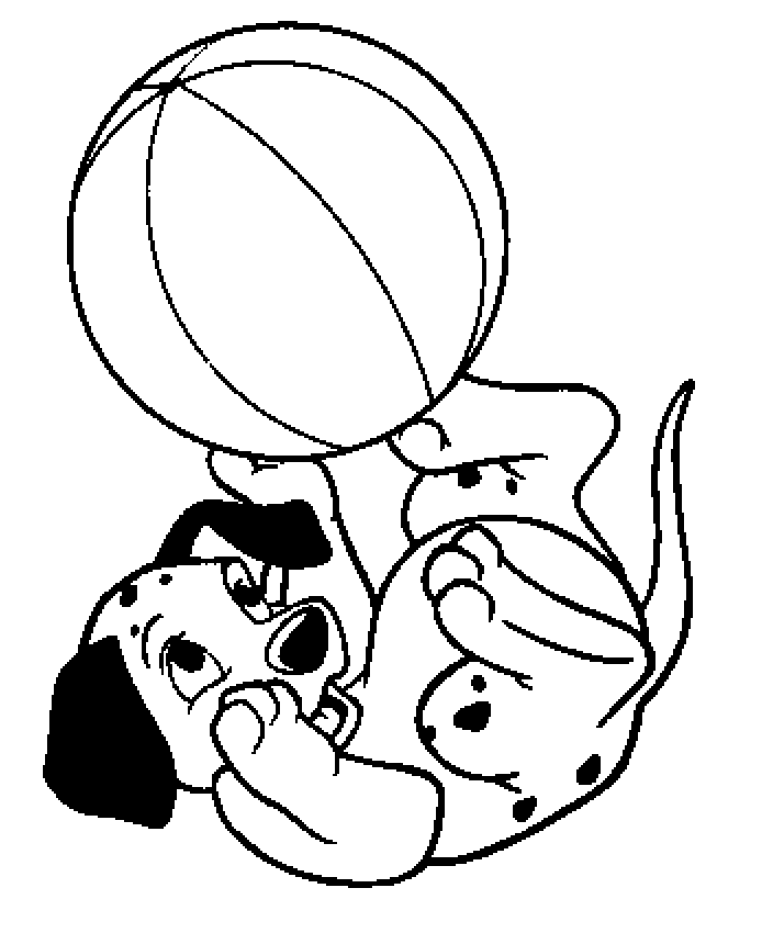 Pudgy Bunny's 101 Dalmations Coloring Pages