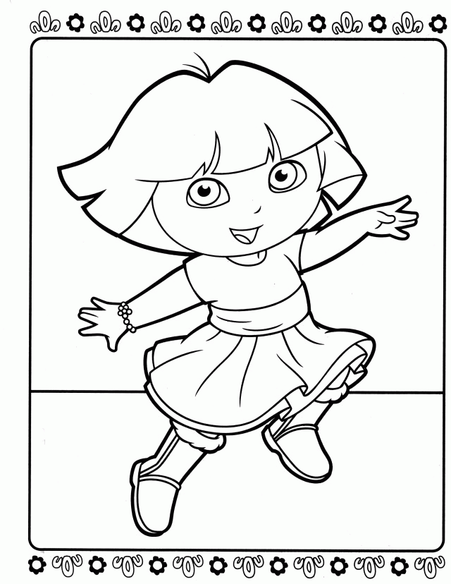 Happy Dora Coloring Page For Girls Coloring Page HQ 286399 Flushed 