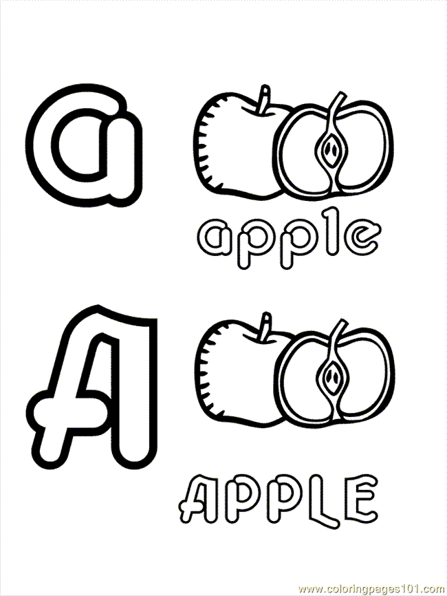 Apple Fruit Coloring Page 9 Images