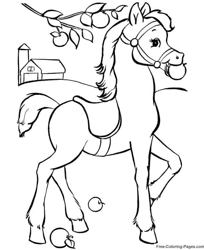 Coloring book pictures of Horses - 023