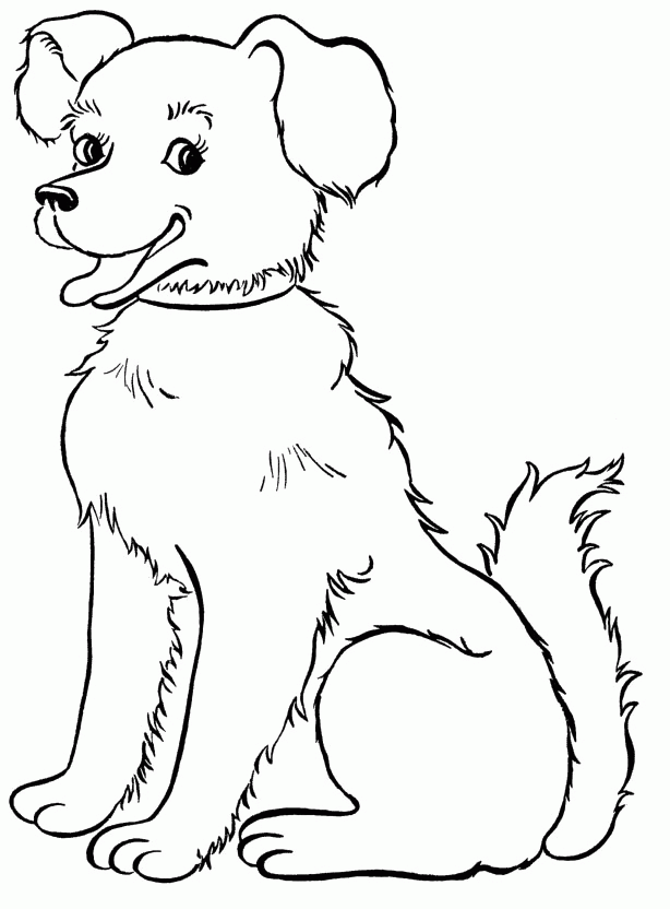 Dog Big Smile Coloring Page |Dog coloring pages Kids Coloring Day