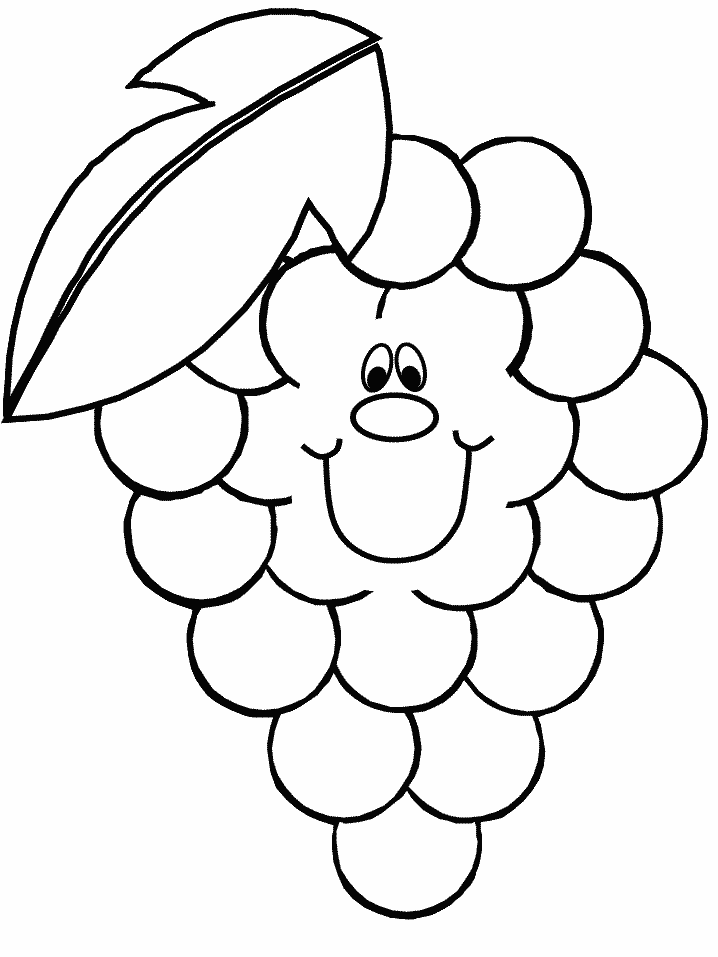 smiley grapes coloring pages for kids - Coloring Point - Coloring 