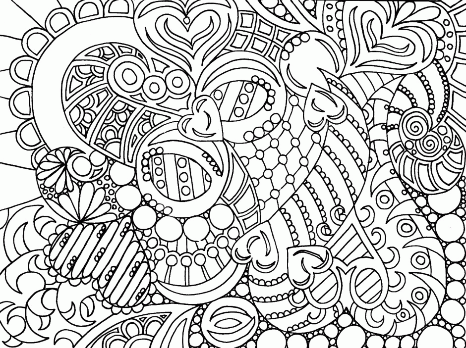 Free Abstract Coloring Page For Adults 