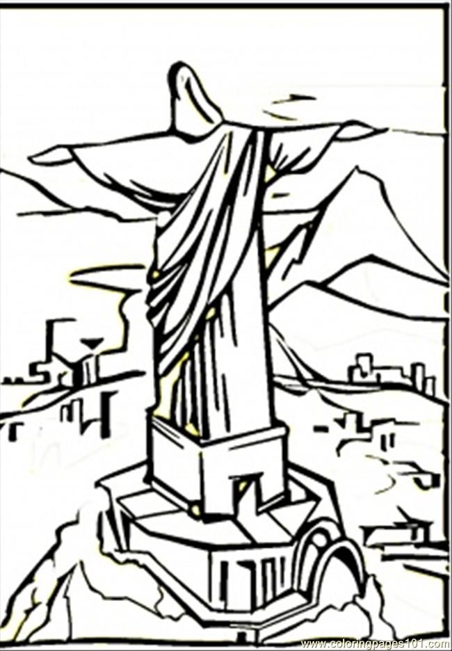 Coloring Pages Christ The Remeeder In Rio De Janeiro (Countries 