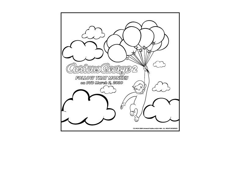 Curious George 2 Coloring Page : Printables for Kids – free word 