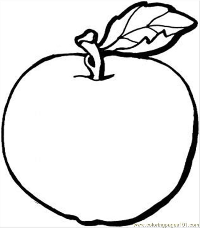 Printable Coloring Page Pencil Sketch Apple Food Fruits Apples 