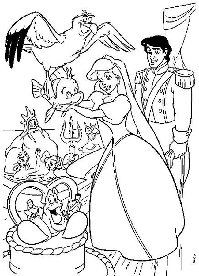 Disney Princess Christmas Colouring Pages