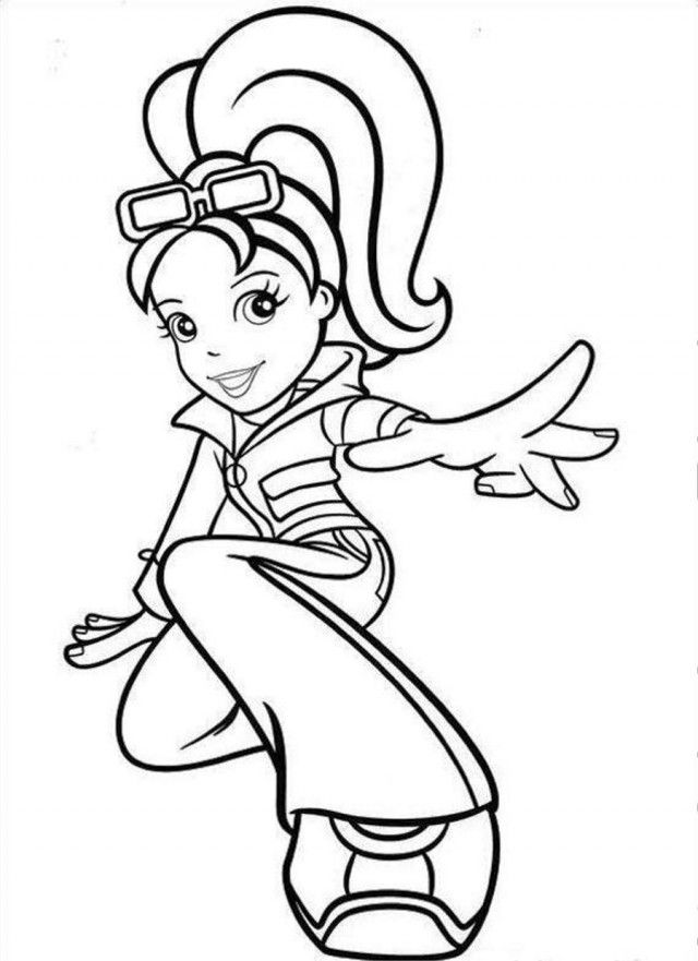 Polly Pocket Female Biker Coloring Page Coloringplus 155674 Polly 