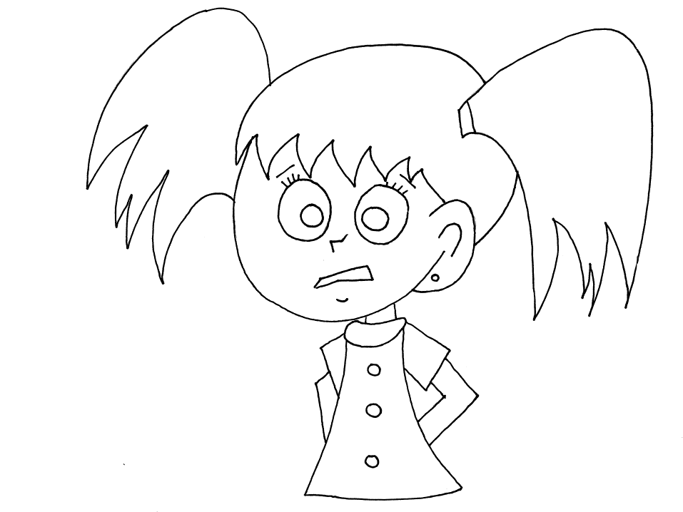 Printable Emotions Girl Scared People Coloring Pages 