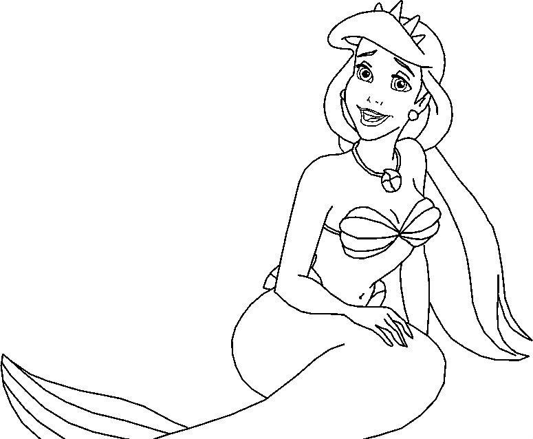 Cartoon Coloring The Little Mermaid Coloring Page 1 By 