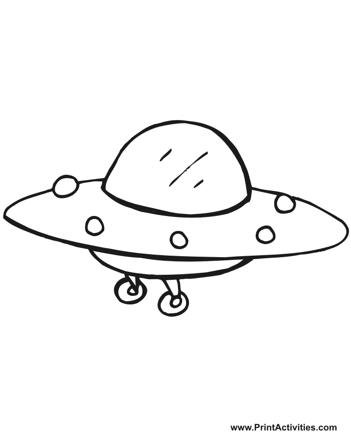 Alien Coloring Page | A Saucer Shaped UFO