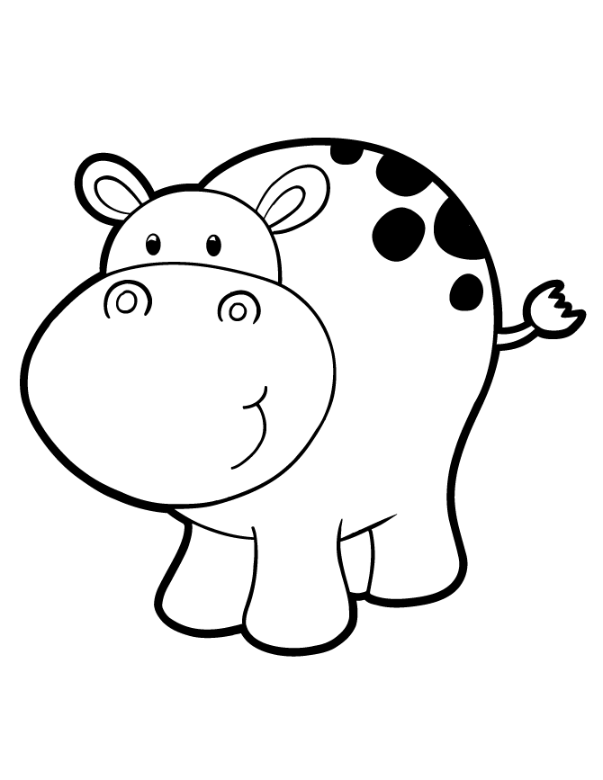 Free Printable Hippo Coloring Pages | HM Coloring Pages