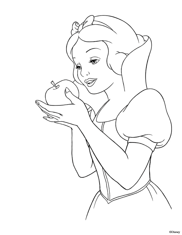 Snow White and the seven dwarfs coloring pages