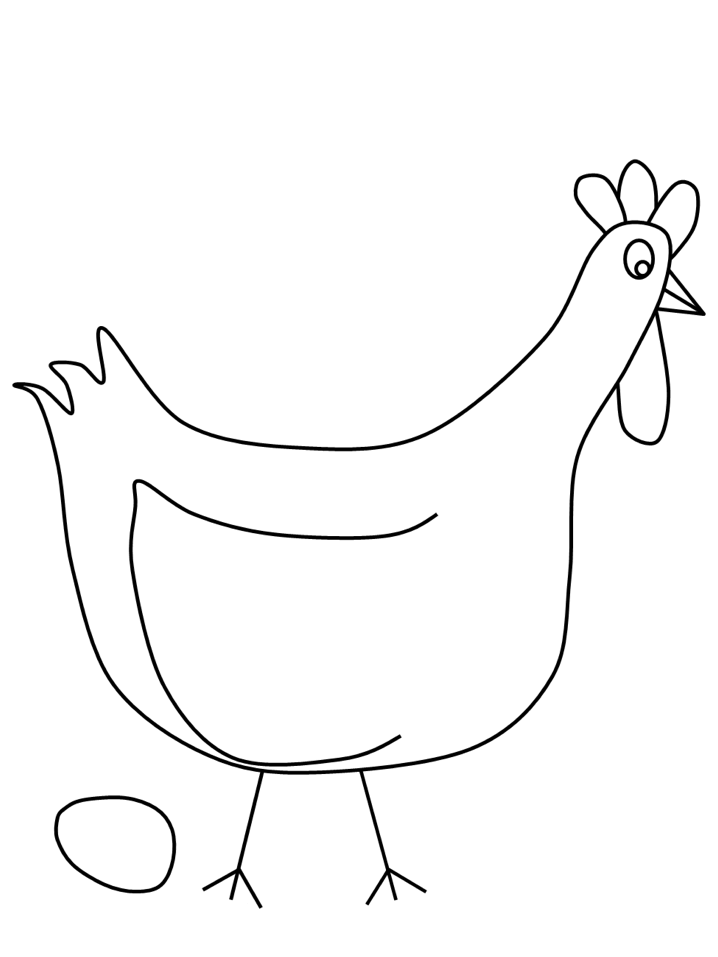 Printable Birds Chicken Animals Coloring Pages