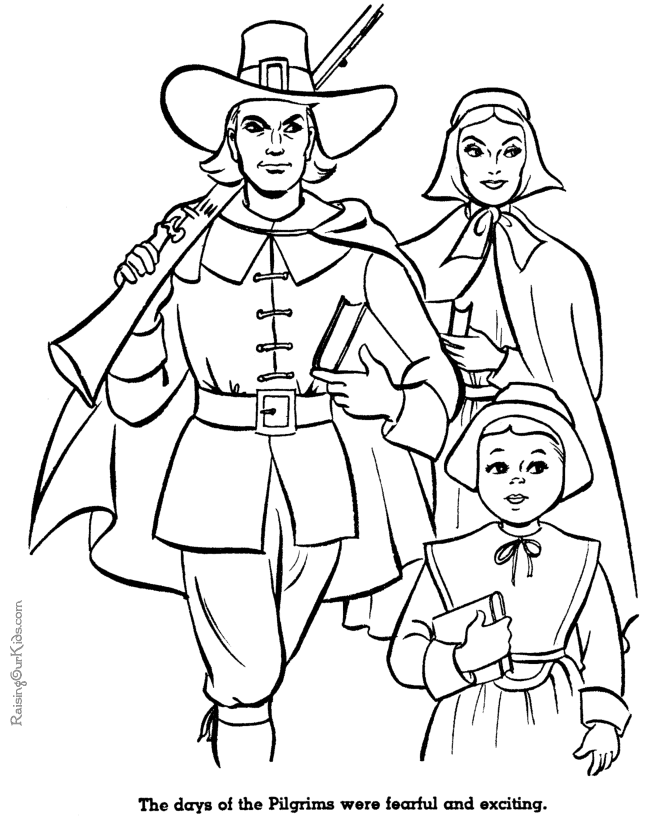 Pilgrims history coloring pages