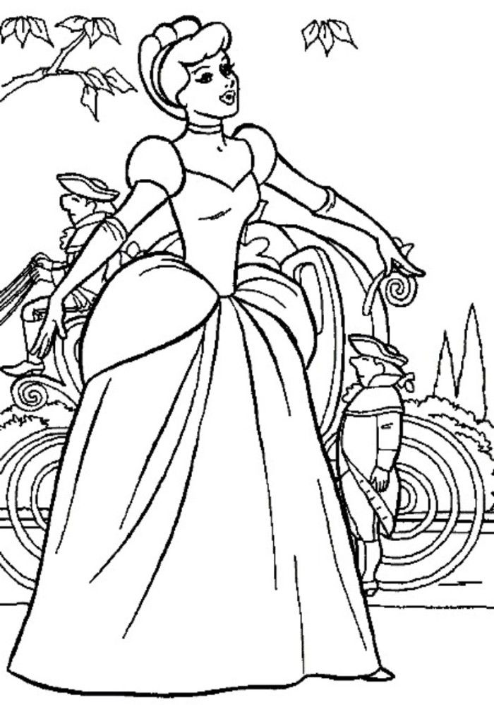 Cinderella Singing In Gown Disney Coloring Pages - Princess 