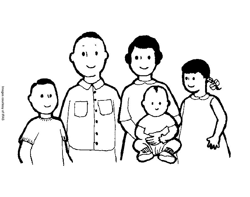 Happy family Colouring Pages