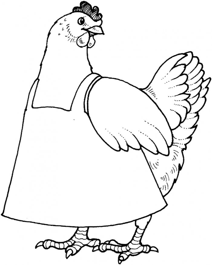 Little Red Hen Coloring Page For Kids