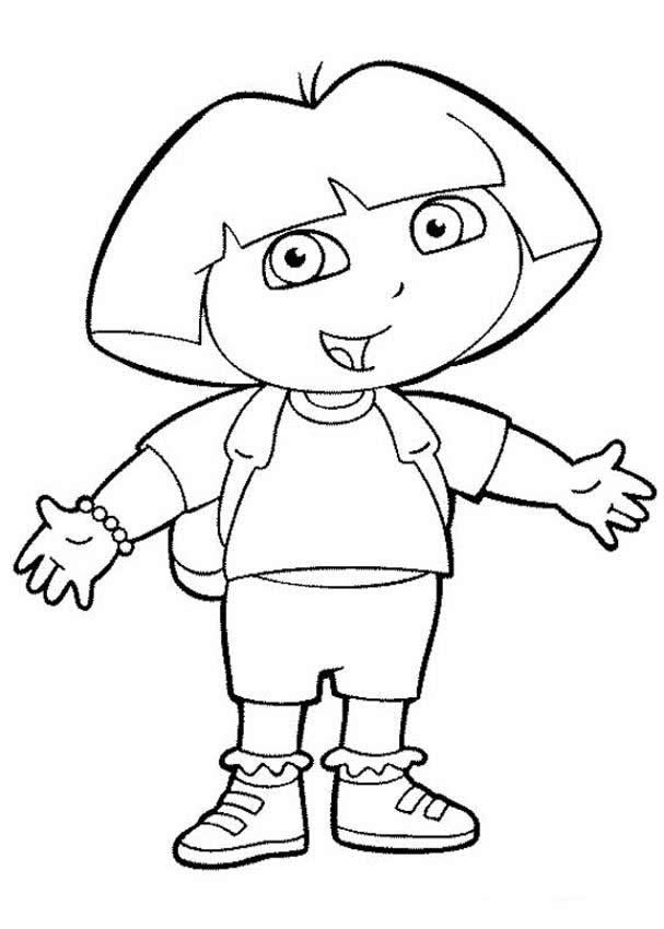 dora the explorer map amd backpack coloring page xcx dora the 