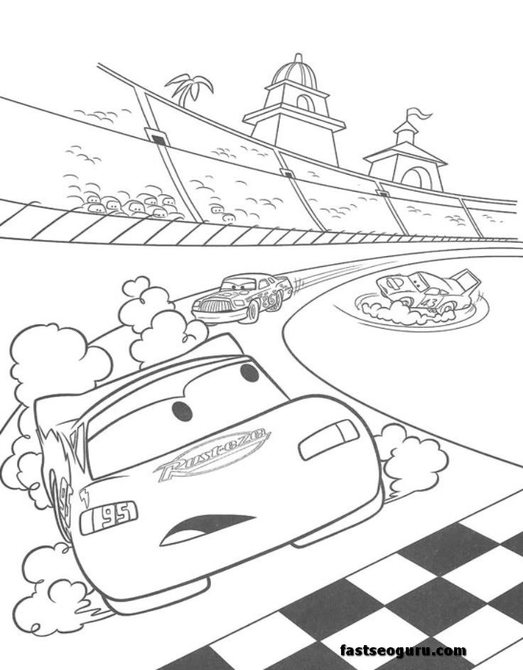 Disney Cars Cicuit Race Coloring Pages - Disney Coloring Pages 