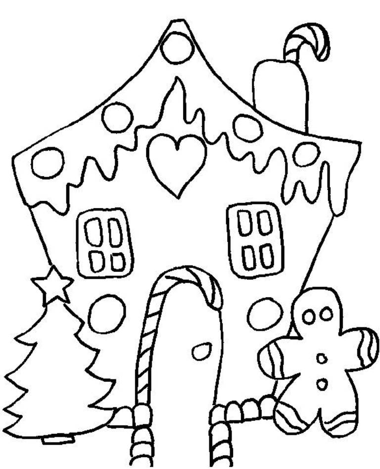 Download Gingerbeard Man And House Free Coloring Pages For 