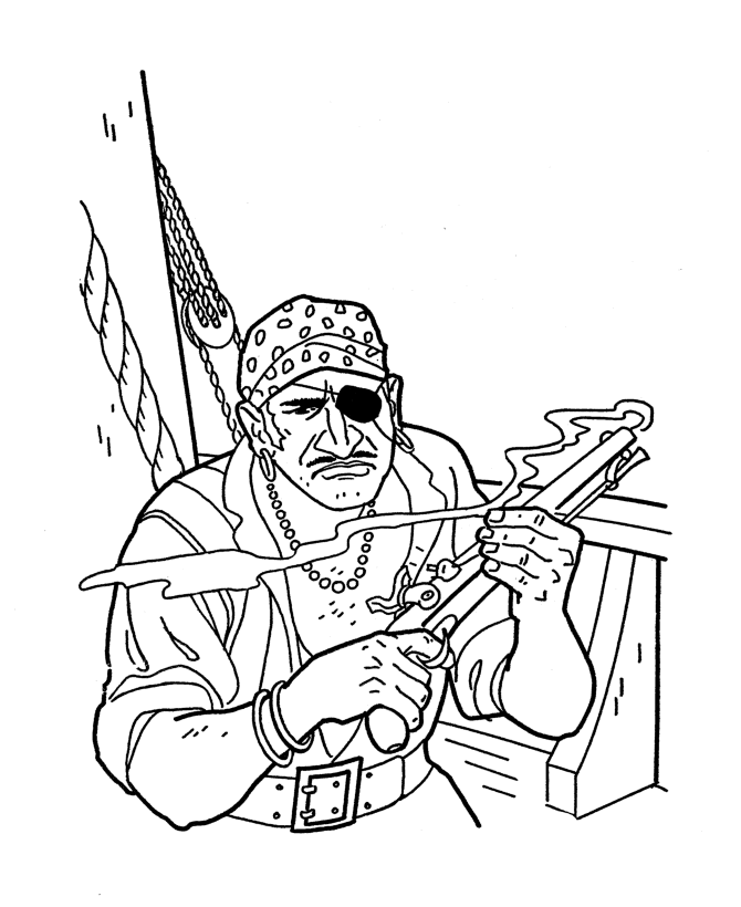 Bluebonkers: Caribbean Pirates of the Sea coloring pages - Pirate 
