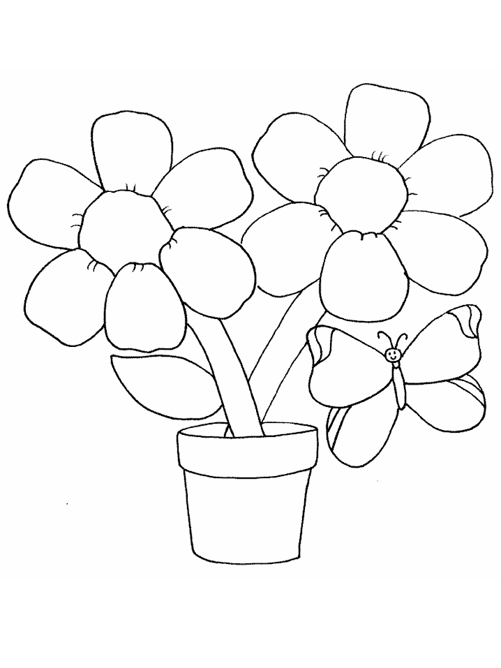 Kids Coloring Pages : Flowers Coloring Pages