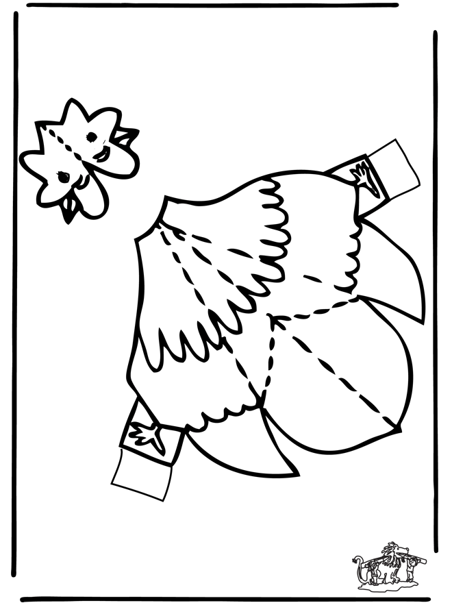 Papercraft chicken - Cut-
