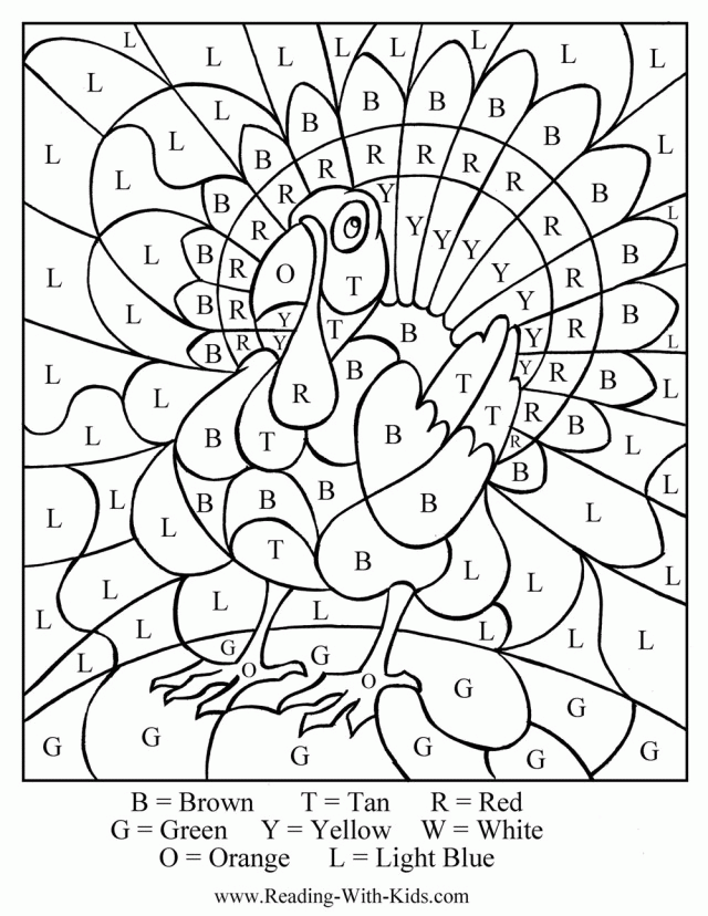 Thanksgiving Color By Number Pages Coloring Home