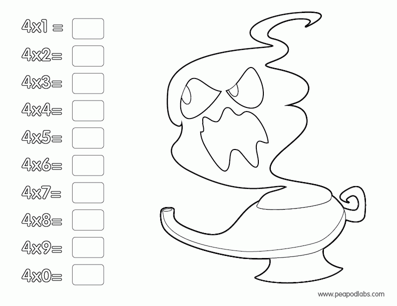 multiplication Colouring Pages (page 2)