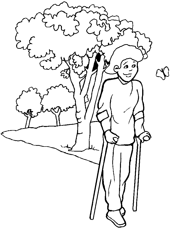 Printable Disabilities 5 People Coloring Pages