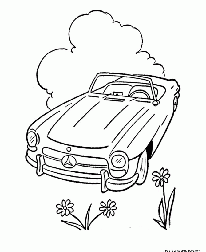Printable convertible car coloring pages for kids - Free Printable 