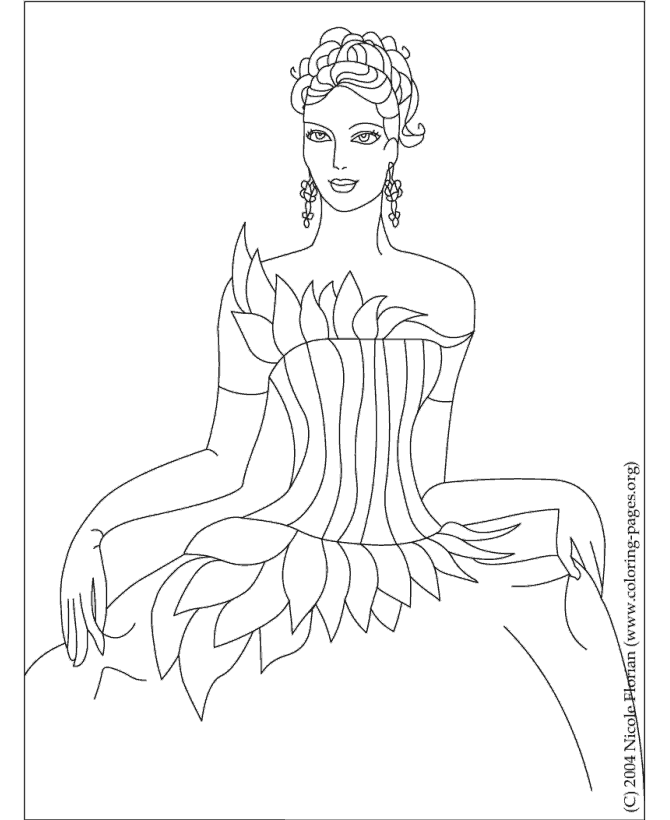 Printable princess coloring pages, sheets and pictures - 01