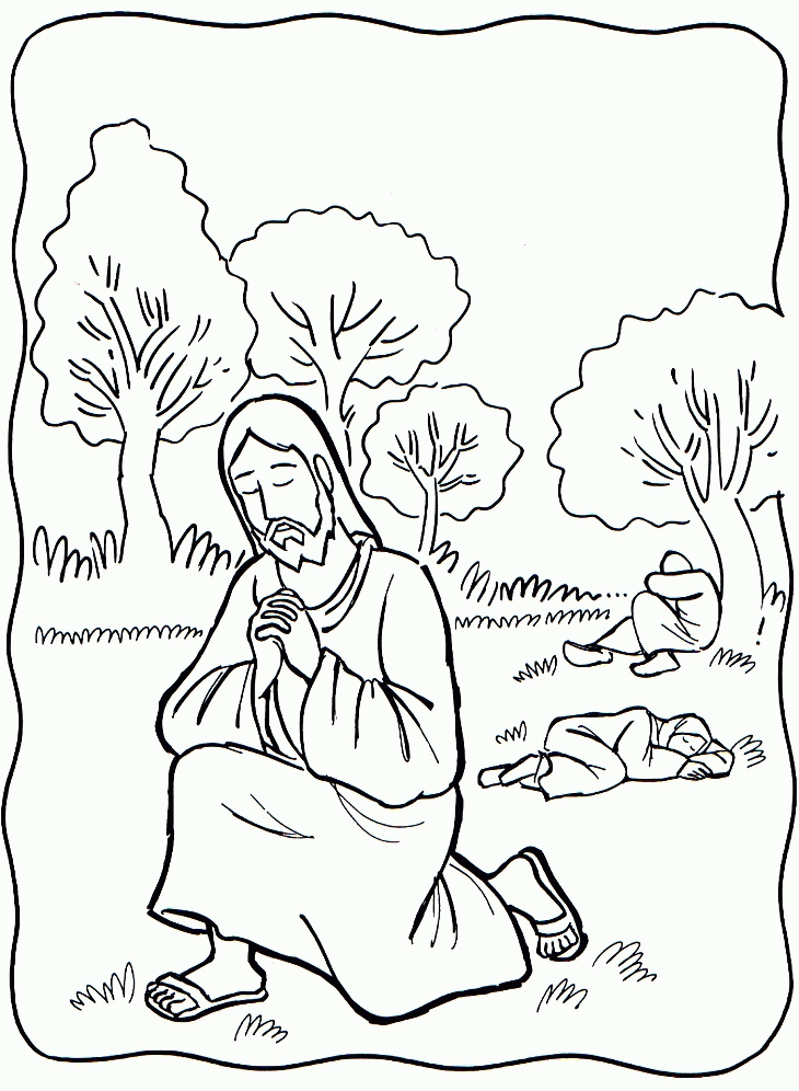 Jesus prays coloring/painting sheet | Coloring pages