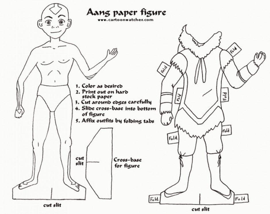 Avatar The Last Airbender Character Drawings And Coloring Pages 