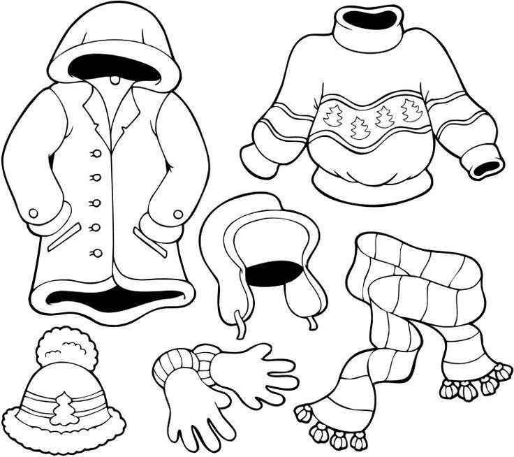 Winter Clothes Coloring Page | Winter Kids board