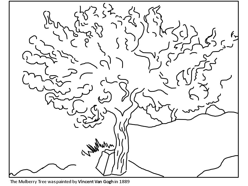 Van_gogh Mulberry_tree Netherlands Coloring Pages & Coloring Book